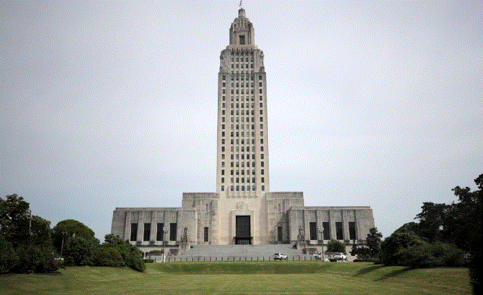 Vista general del Capitolio del Estado de Louisiana en Baton Rouge, Luisiana, el 17 de abril de 2020. (Chris Graythen/Getty Images)
