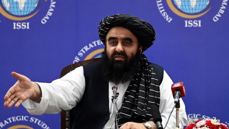 Imagen de archivo del ministro de Exteriores del régimen de los talibanes en Afghanistán, Amir Khan Muttaqi. EFE/EPA/Sohail Shahzad
