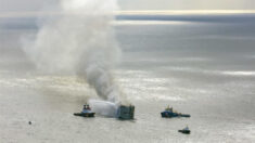 Un muerto y 16 heridos en un incendio en un buque de carga de coches en el Mar del Norte