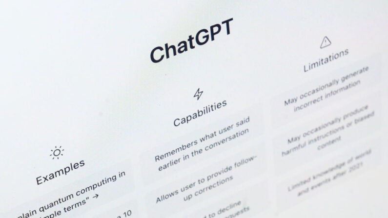 En esta ilustración fotográfica, la página de inicio de la aplicación "ChatGPT" de OpenAI aparece en la pantalla de una laptop el 03 de febrero de 2023 en Londres, Inglaterra. (Leon Neal/Getty Images)
