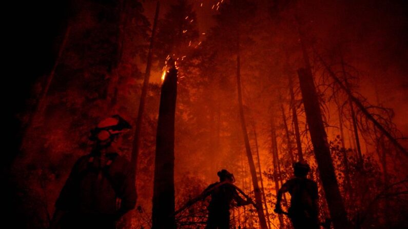 Fotografía cedida por la oficina de incendios forestales de un incendio en El Lago Adams, el 02 de agosto de 2023, ubicado en la Columbia Británica (Canadá). EFE/ Provincial Wildfire Information Officer