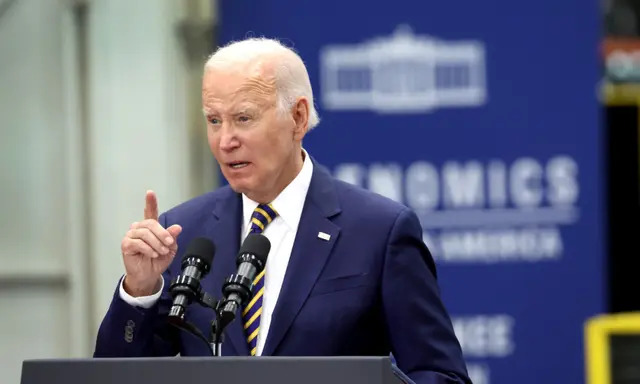 El presidente Joe Biden habla en Milwaukee, Wisconsin, el 15 de agosto de 2023. (Scott Olson/Getty Images)