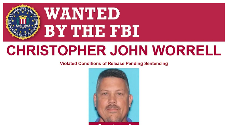 Christopher J. Worrell fue capturado por el FBI en Naples, Florida, tras faltar a la vista de su sentencia por crímenes del 6 de enero en el Capitolio de EE.UU. (FBI)