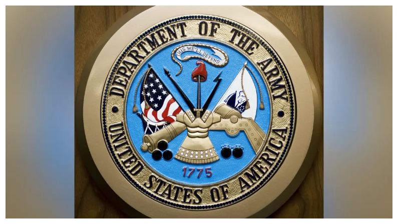 El sello del Departamento del Ejército de Estados Unidos cuelga de la pared del Pentágono en Washington el 24 de febrero del 2009. (Paul J. Richards/AFP vía Getty Images)