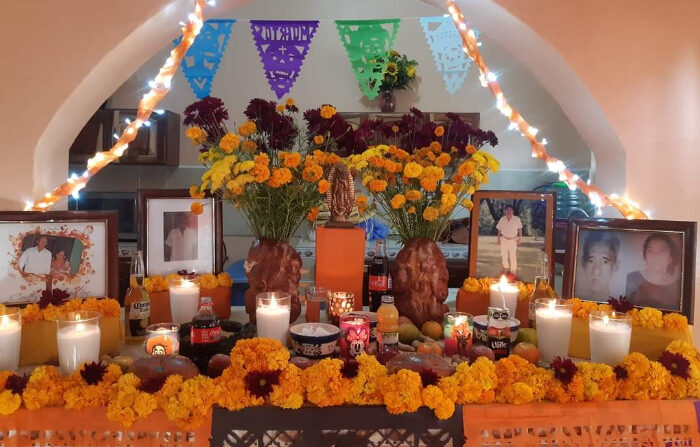 Tradicional ofrenda del Día de Muertos en Oaxaca. (Cortesía de Ana Bertha Cortés)