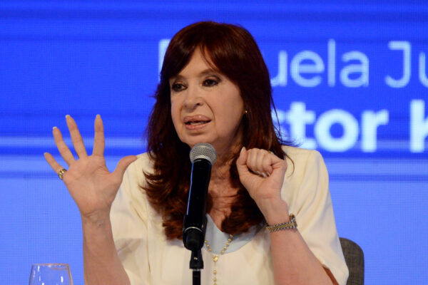 La vicepresidenta argentina Cristina Fernández de Kirchner en La Plata, Argentina. (Ignacio Amiconi/Getty Images)