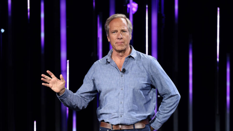 NEW YORK, NEW YORK - MAY 18: Mike Rowe, Dirty Jobs on Discovery Channel speaks onstage during the Warner Bros. Discovery Upfront 2022 show at The Theater at Madison Square Garden on May 18, 2022 in New York City. (Photo by Dimitrios Kambouris/Getty Images for Warner Bros. Discovery)