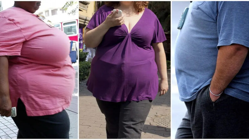 Esta combinación de fotos de archivo realizadas en 2016 muestra (desde la izquierda) a personas obesas en Los Ángeles, Ciudad de México y Mánchester. (Robyn Beck, Ronaldo Schemidt, Paul Ellis/AFP vía Getty Images)