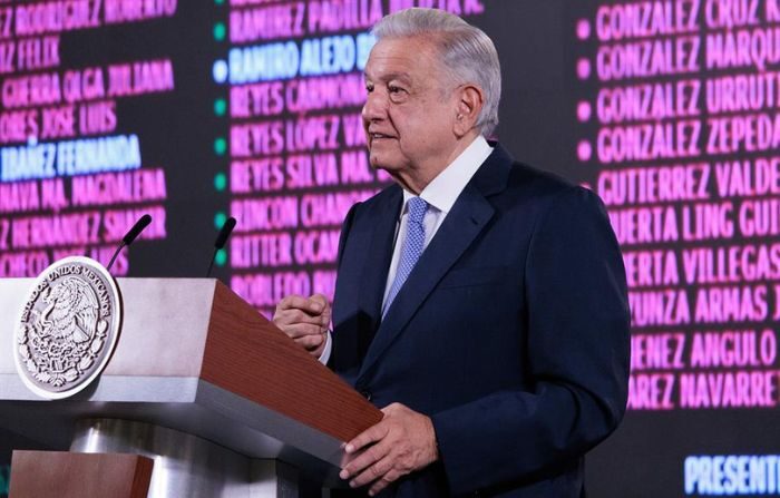 Presidente Andrés Manuel López Obrador, el 7 de noviembre durante su conferencia de prensa en Palacio Nacional de la Ciudad de México (México). EFE/ Presidencia de México