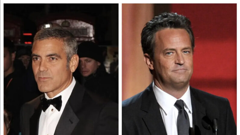 George Clooney y Matthew Perry en fotografías de archivo. (Jason Merritt/Getty Images; Kevin Winter/Getty Images)