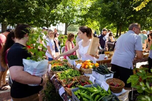 Comprar en el mercado agrícola local es una forma estupenda de consumir alimentos frescos, locales y de temporada. (Sharon Vanorny/Cortesía de Destination Madison)