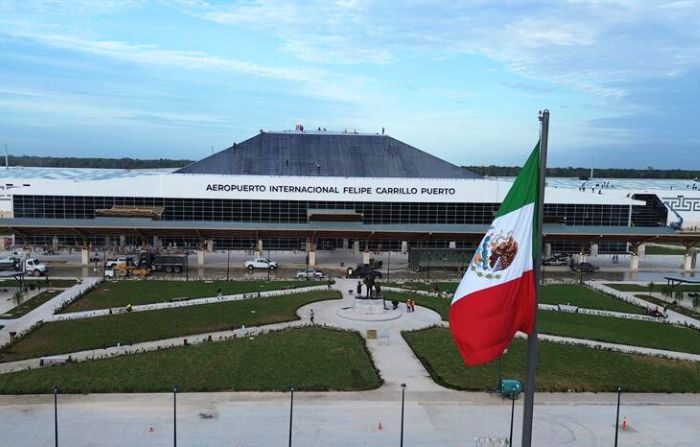 Fotografía aérea del nuevo Aeropuerto Internacional de Tulum, el 29 de noviembre de 2023, en Tulum, México. (EFE/ Lourdes Cruz)