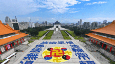 Más de 5000 practicantes de Falun Gong participan en la formación anual de su emblema y caracteres