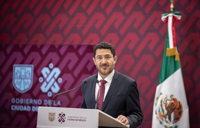 Jefe de gobierno de CDNX, Martí Batres, durante una rueda de prensa en la Ciudad de México, México. (EFE/Gobierno de la Ciudad de México)