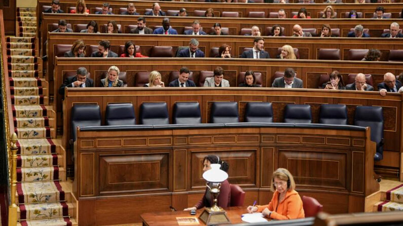 Imagen del pleno del Congreso de los Diputados en Madrid (España) que el 30 de enero de 2024 debate la ley de amnistía. EFE/ Borja Sánchez Trillo