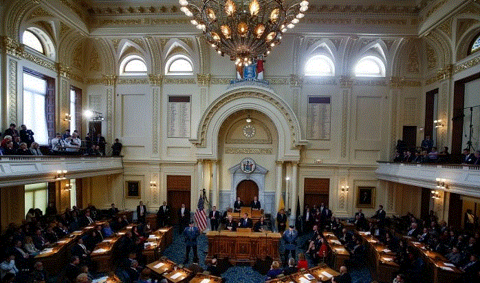 La Legislatura de Nueva Jersey el 24 de febrero de 2015 en el Statehouse en Trenton, Nueva Jersey. (Jeff Zelevansky/Getty Images)