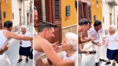 Hermanos se reencuentran con anciana que los cuidó de niños y le cantan serenata en plena calle