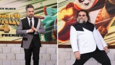 Jack Black y Omar Chaparro, voces de “Po” de Kung Fu Panda 4 coinciden en divertida premier en L.A.