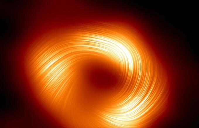 Hallan Campos magnéticos que se enroscan alrededor del agujero negro central de la Vía Láctea