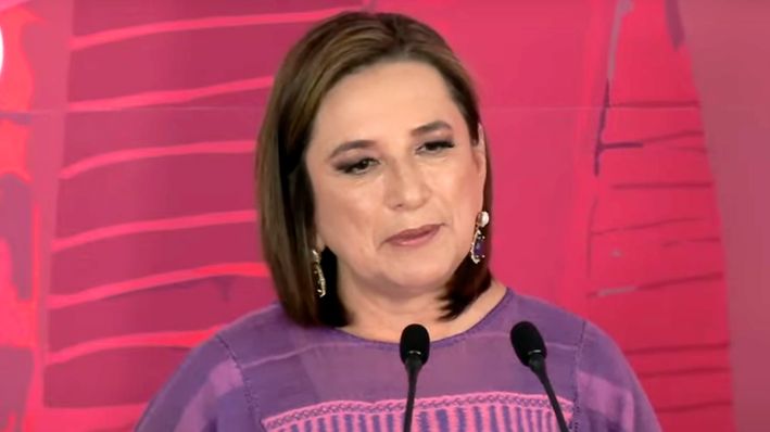 Captura de pantalla de la conferencia de la candidata presidencial, Xóchitl Gálvez Ruiz, en la ciudad de México, el 8 de marzo de 2024. (Cortesía: Xóchitl Gálvez Ruiz)