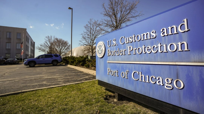 Oficina de Aduanas y Protección Fronteriza de Estados Unidos en Chicago, Illinois, el 15 de marzo de 2024.(Samira Bouaou/The Epoch Times)