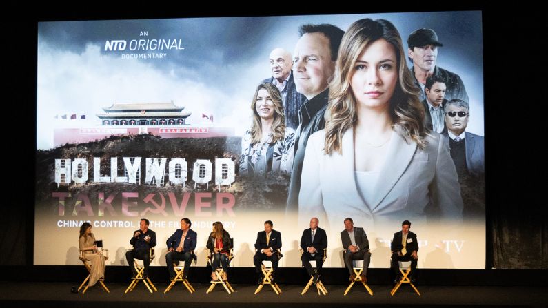 Estreno de la película de NTD "Hollywood Takeover" en el teatro Harmony Gold de Los Ángeles el 6 de marzo de 2024. (John Fredricks/The Epoch Times)