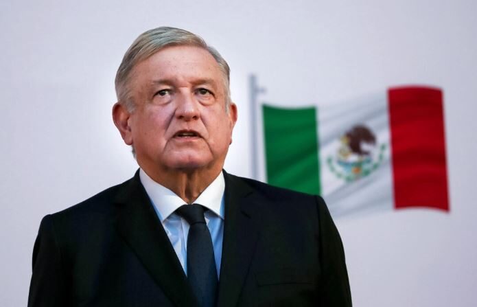 El presidente de México, Andrés Manuel López Obrador, asiste a la conmemoración de su segundo aniversario en el cargo en el Palacio Nacional en Ciudad de México, México, el 1 de diciembre de 2020. (Marco Ugarte/AP Photo)