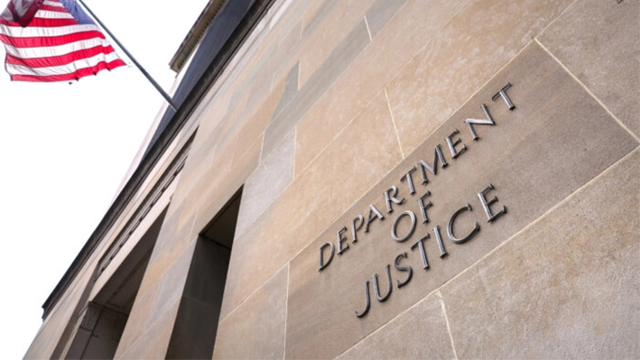 La sede del Departamento de Justicia de EE. UU. en Washington el 20 de junio de 2023. (Kevin Dietsch/Getty Images)
