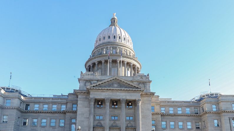 El edificio del Capitolio del estado de Idaho en febrero de 2022 en Boise, Idaho. (Loren Orr/Getty Images para MoveOn