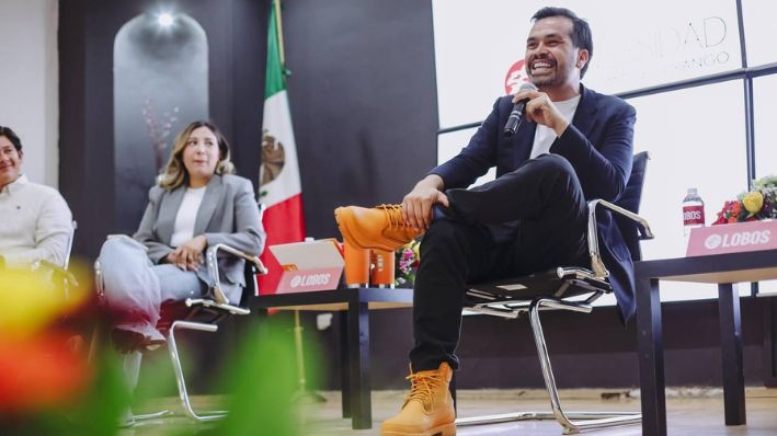 Jorge Álvarez Máynez en un encuentro con la comunidad estudiantil de la Universidad Autónoma de Durango, México, el 10 de abril de 2024. (Cortesía: Movimiento Ciudadano)