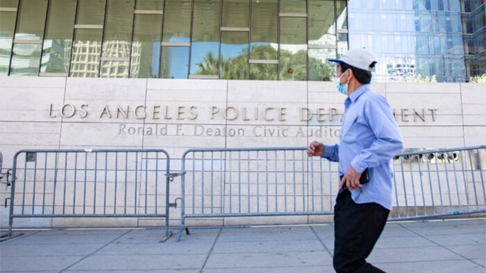 Sede del Departamento de Policía de Los Ángeles en Los Ángeles, el 27 de enero de 2023. (John Fredricks/The Epoch Times)
