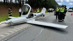 Avioneta arrolla dos vehículos al aterrizar en autopista de Carolina del Norte