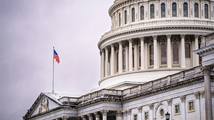 El edificio del Capitolio de EE. UU. durante un día lluvioso en Washington el 2 de abril de 2024. (Madalina Vasiliu/The Epoch Times)
