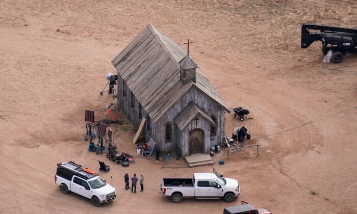 El set de filmación de "Rust" en Bonanza Creek Ranch en Santa Fe, Nuevo México, el 23 de octubre de 2021. (Jae C. Hong/Foto AP)