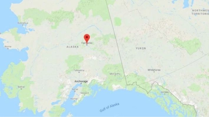 Un mapa muestra Fairbanks, Alaska (Google Maps)