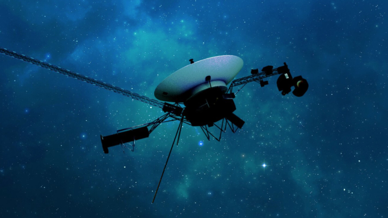 La nave espacial Voyager 1 de la NASA se representa en el concepto de este artista que viaja a través del espacio interestelar, o el espacio entre estrellas, en el que entró en 2012. (NASA/JPL-Caltech)