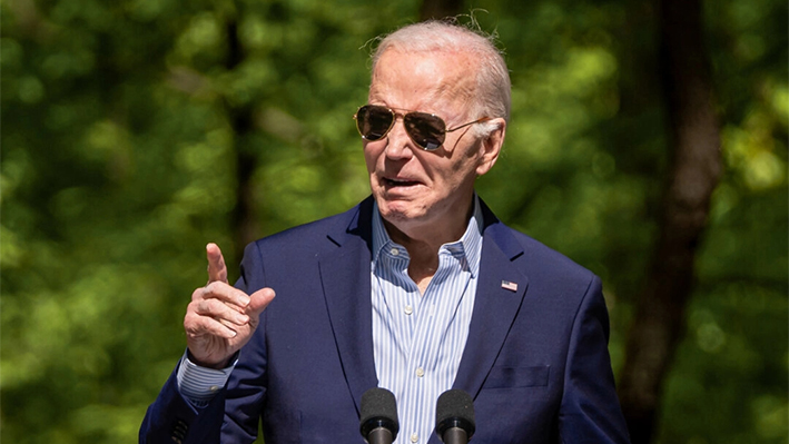 El presidente Joe Biden habla en el Prince William Forest Park en Triangle, Virginia, el 22 de abril de 2024. (Madalina Vasiliu/The Epoch Times)
