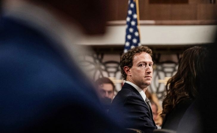 Mark Zuckerberg, CEO de Meta, testifica en una audiencia en el Capitolio de EEUU en Washington, el 31 de enero de 2024. (Roberto Schmidt/AFP vía Getty Images)