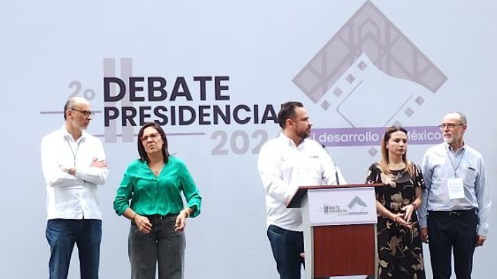 Conferencia de prensa de los consejeros del Instituto Nacional Electoral (INE), en Estudios Churubusco, el 27 de abril de 2024. (Celeste Armenta / The Epoch Times México)