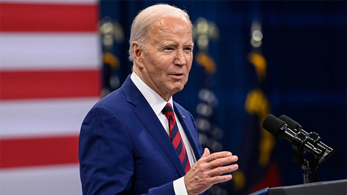 El presidente Joe Biden habla en un acto en Raleigh, Carolina del Norte, el 26 de marzo. 26, 2024. (Matt Kelley/Foto AP)
