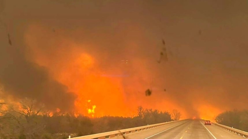 Incendios en el Panhandle de Texas el 28 de febrero de 2024. (Greenville Fire-Rescue vía AP)