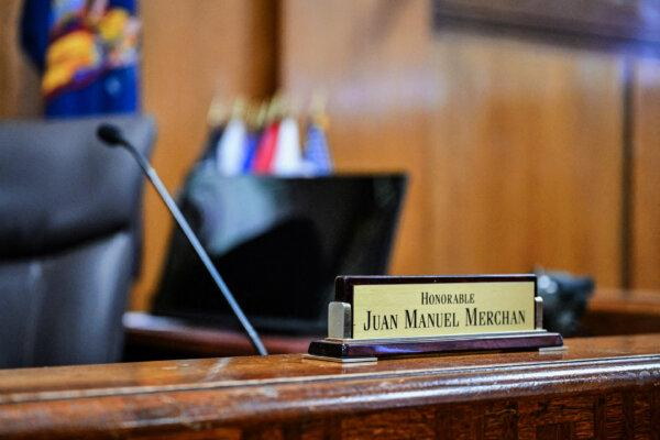 Sala del juez Juan Manuel Merchan en la Corte Penal de Manhattan, Nueva York, el 12 de marzo de 2024. (Angela Weiss/AFP vía Getty Images)