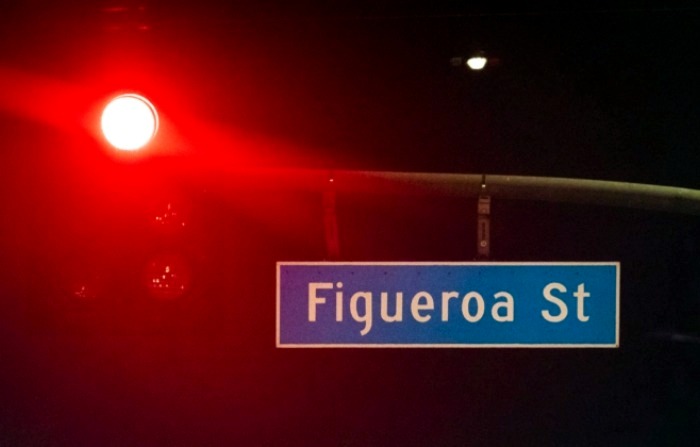 Calle Figueroa en Los Ángeles, California, el 8 de febrero de 2023. (John Fredricks/The Epoch Times)