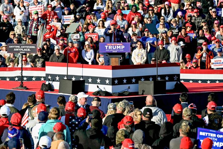 El expresidente y candidato republicano a la presidencia en 2024, Donald Trump, habla durante un mitin de campaña en Wildwood, Nueva Jersey, el 11 de mayo de 2024. (Jim Watson/AFP vía Getty Images)