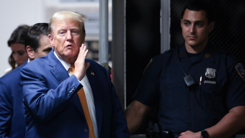 El expresidente Donald Trump en la Corte Penal de Manhattan, en Nueva York, el 7 de mayo de 2024. (Fotografía de Win McNamee/Getty Images)
