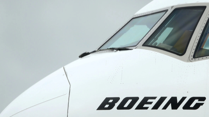 El morro de un avión comercial Boeing se ve en Sídney, Australia, el 14 de marzo de 2019. (Cameron Spencer/Getty Images)