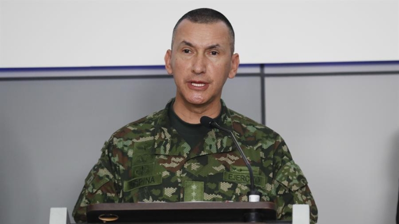 Fotografía del comandante del Ejército, general Luis Mauricio Ospina. EFE/ Carlos Ortega
