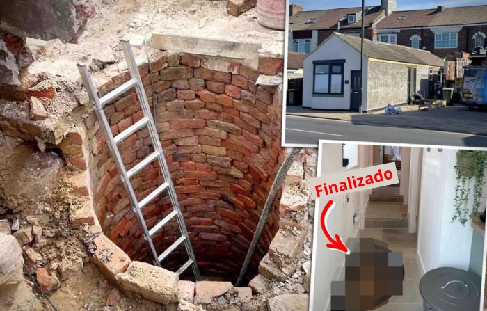 Se encontró un pozo profundo durante una renovación en Redcar, North Yorkshire, Reino Unido. (SWNS)