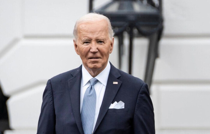 El Presidente Joe Biden durante la ceremonia de llegada del Presidente de Kenia William Ruto en el Jardín Sur de la Casa Blanca en Washington el 23 de mayo de 2024. (Madalina Vasiliu/The Epoch Times)