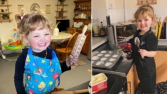 Chef de dos años obsesionada por la cocina, puede preparar una cena de asado en su totalidad